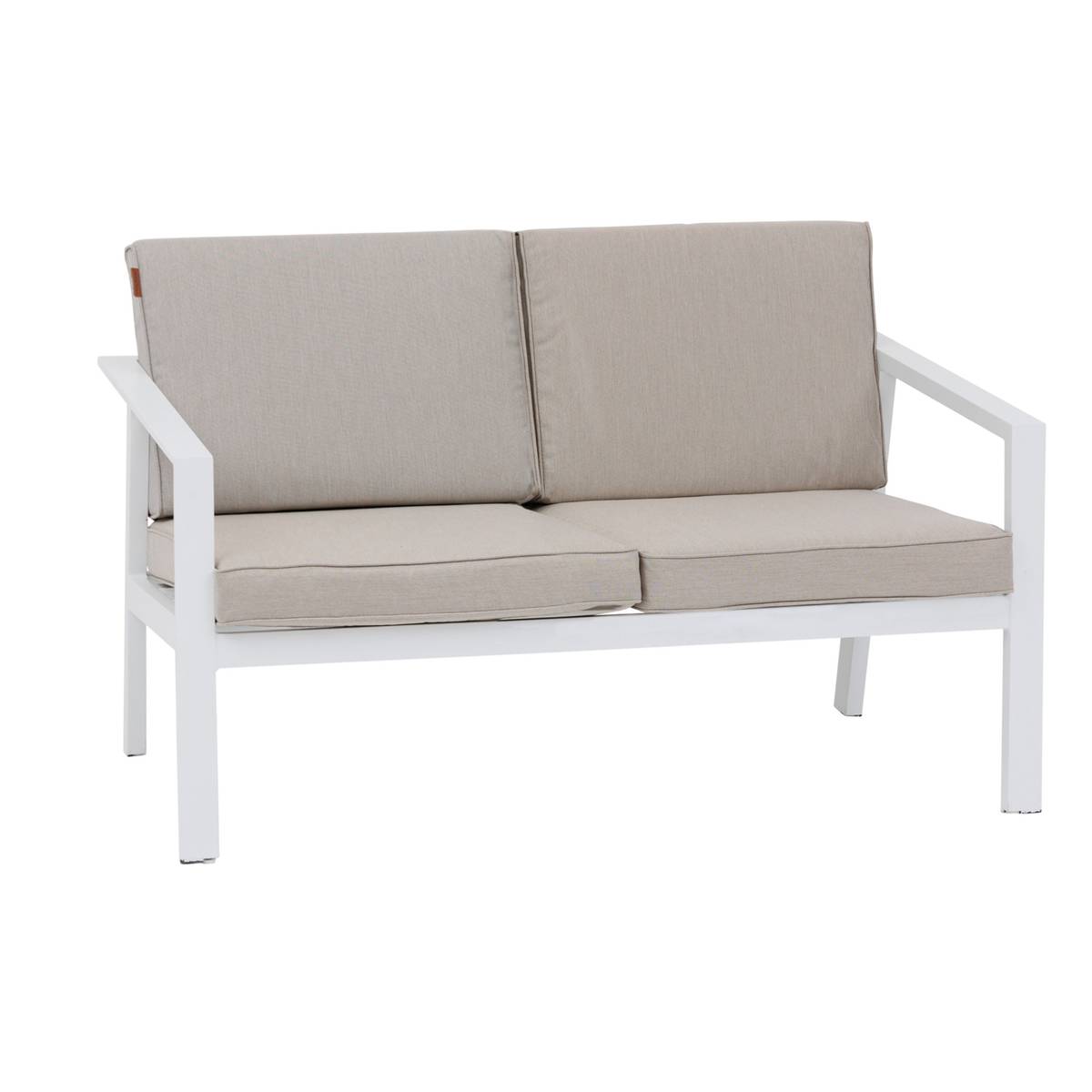 Canapé de jardin PAVANE Beige ficelle   Blanc 2 places - Aluminium traité époxy, Polyester Hespéride