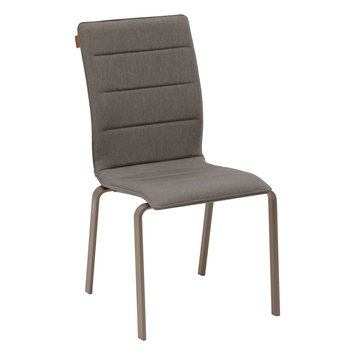 Chaise de jardin empilable DIESE Mocha   Praline Aluminium traité époxy, Texaline Hespéride