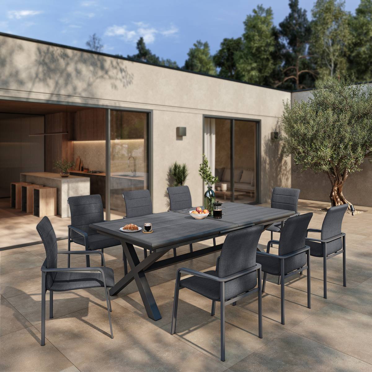 Hespéride Diese Stacking Garden Chair Anthracite Graphite