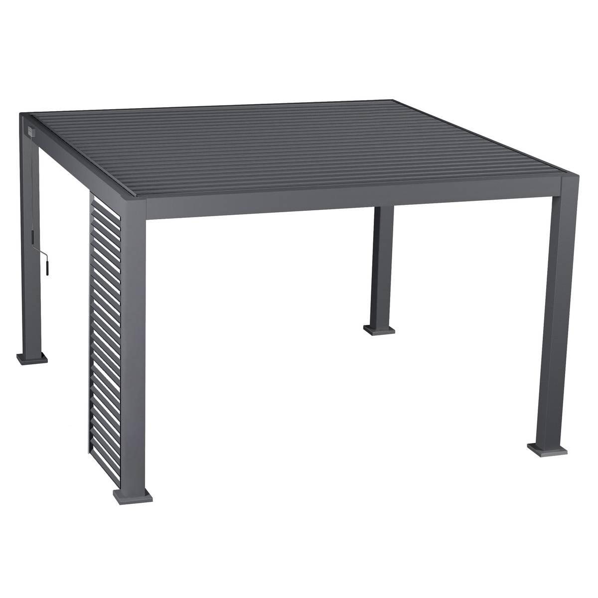 Persienne pour pergola bioclimatique EVORA Graphite Côté 3 m - 1/3 0,9 x 2,4 Aluminium, Traitement anti-rouille Hespéride