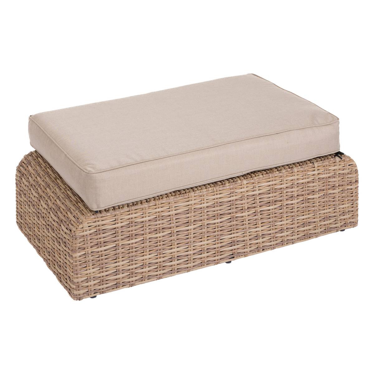 Pouf de jardin MOORÉA Savana Aluminium traité époxy, Résine tressée synthétique, Polyester Hespéride