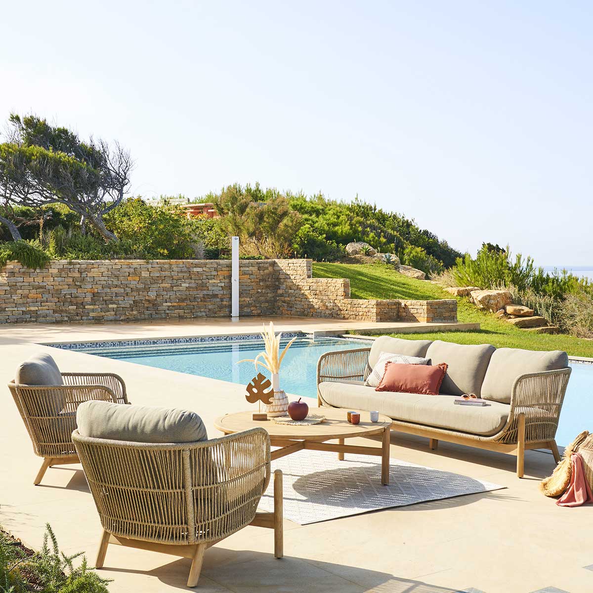 Salon de jardin DEONA Acacia 5 places - certifié FSC® Hespéride