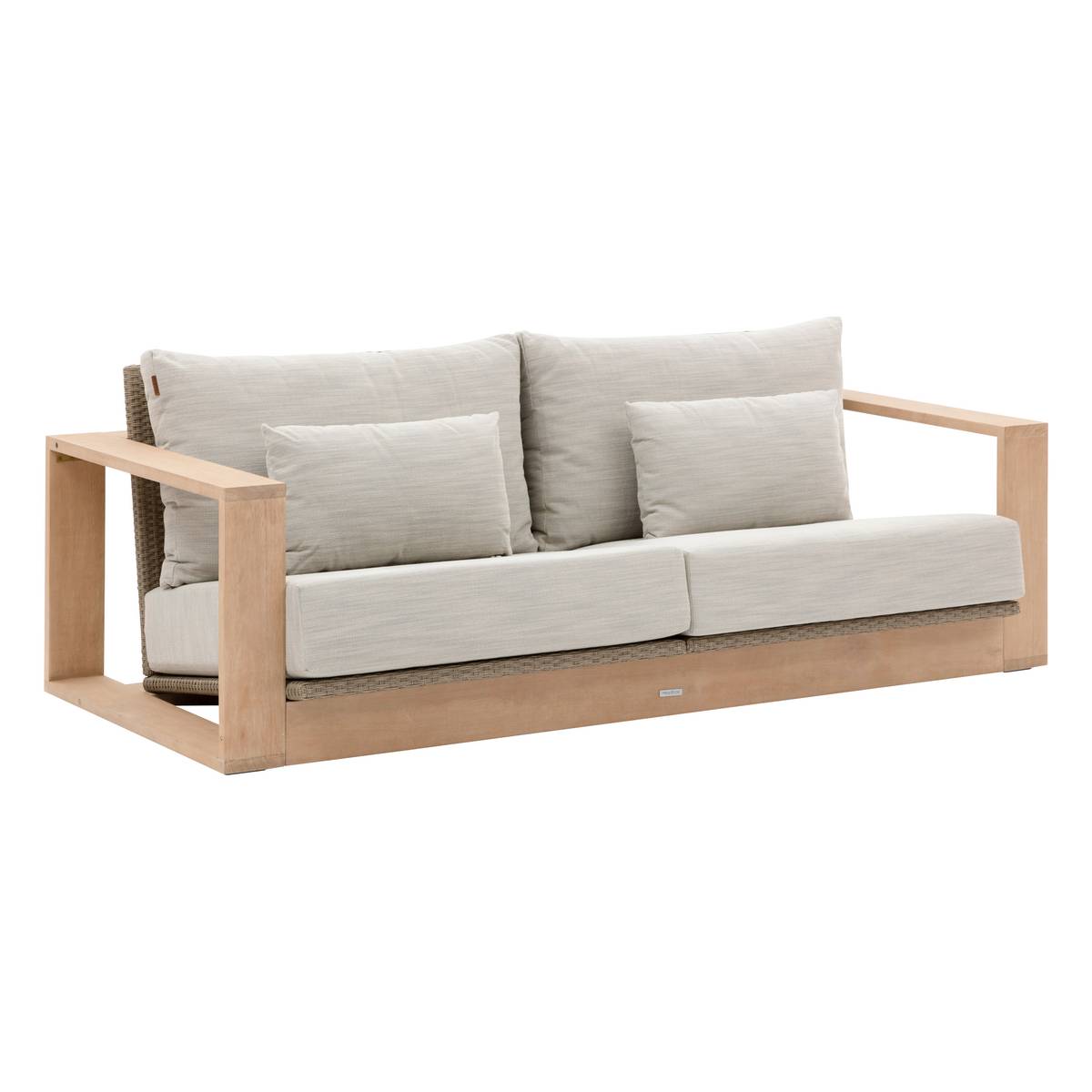 Canapé de jardin LOEVO Eucalyptus   Gris 3 places - certifié FSC®, Polyester Hespéride