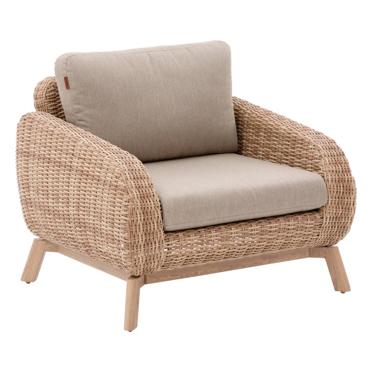 Fauteuil de salon jardin MANISSA Beige Aluminium traité époxy, Polyester Hespéride