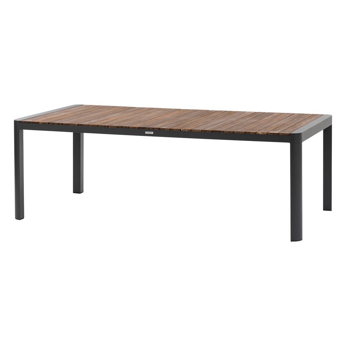 Table de jardin rectangulaire PARADIZE Effet Noyer   Graphite 10 places - Aluminium, Acacia certifié FSC® Hespéride