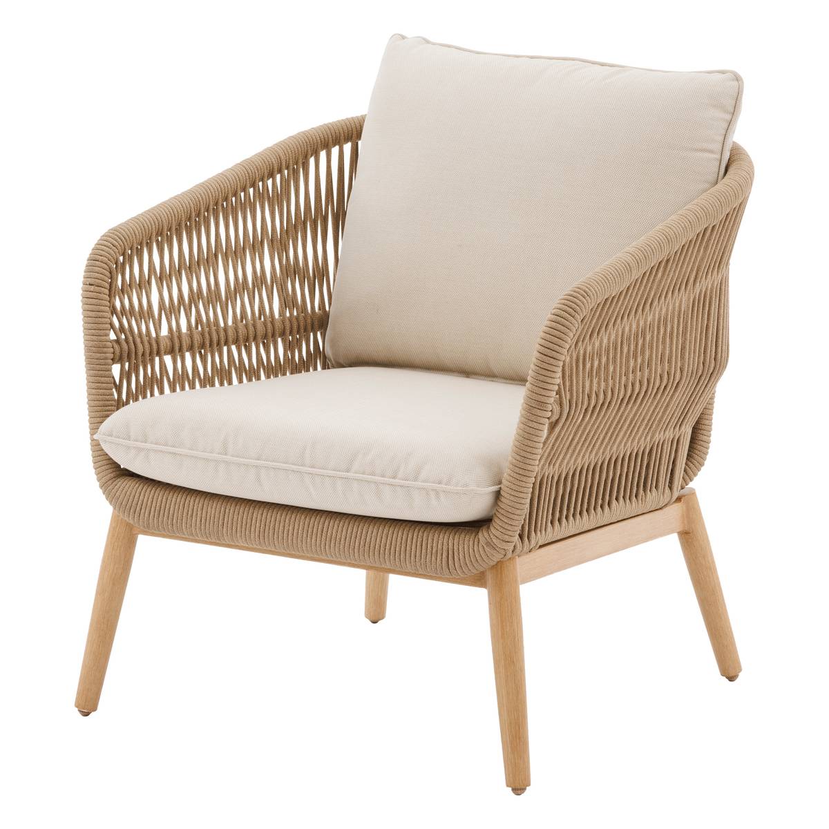Fauteuil de salon jardin ORISSA Taupe Acier traité époxy, Polyester Hespéride