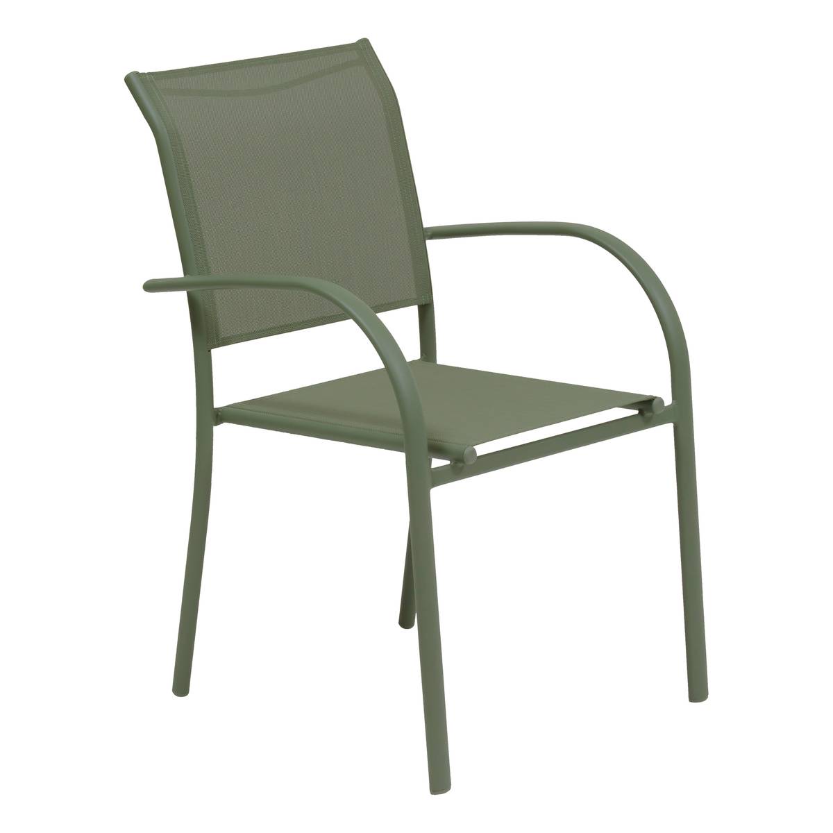 Fauteuil de jardin PIAZZA Vert Laurier Acier traité époxy, Aluminium Texaline Hespéride