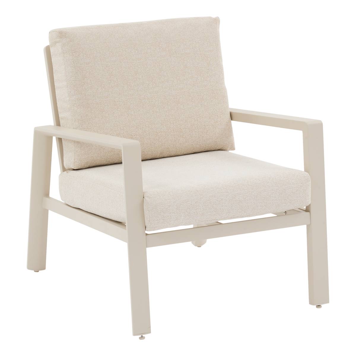 Fauteuil de salon jardin LUZANE Argile Aluminium traité époxy, Polyester recyclé Hespéride