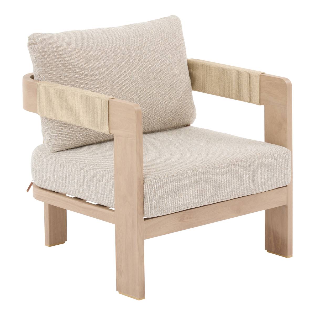 Fauteuil de salon jardin ORYNA Beige / Honey Aluminium traité époxy, Polyester recyclé Hespéride