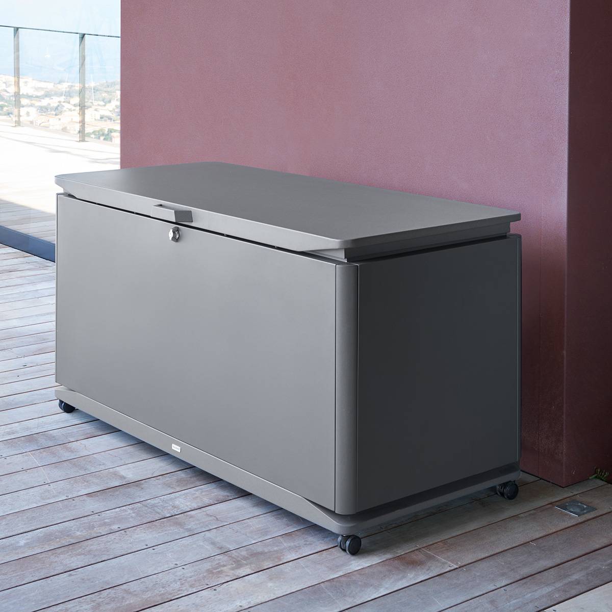 Coffre de rangement ALUMIA Graphite 750L - Acier, Aluminium Hespéride - 160 x 72 x 88 cm